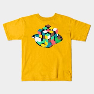 AWESOME GRAPHIC MELTING RUBIK RUBIX RUBICS CUBE Solved Rubik Kids T-Shirt